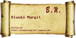 Blaskó Margit névjegykártya